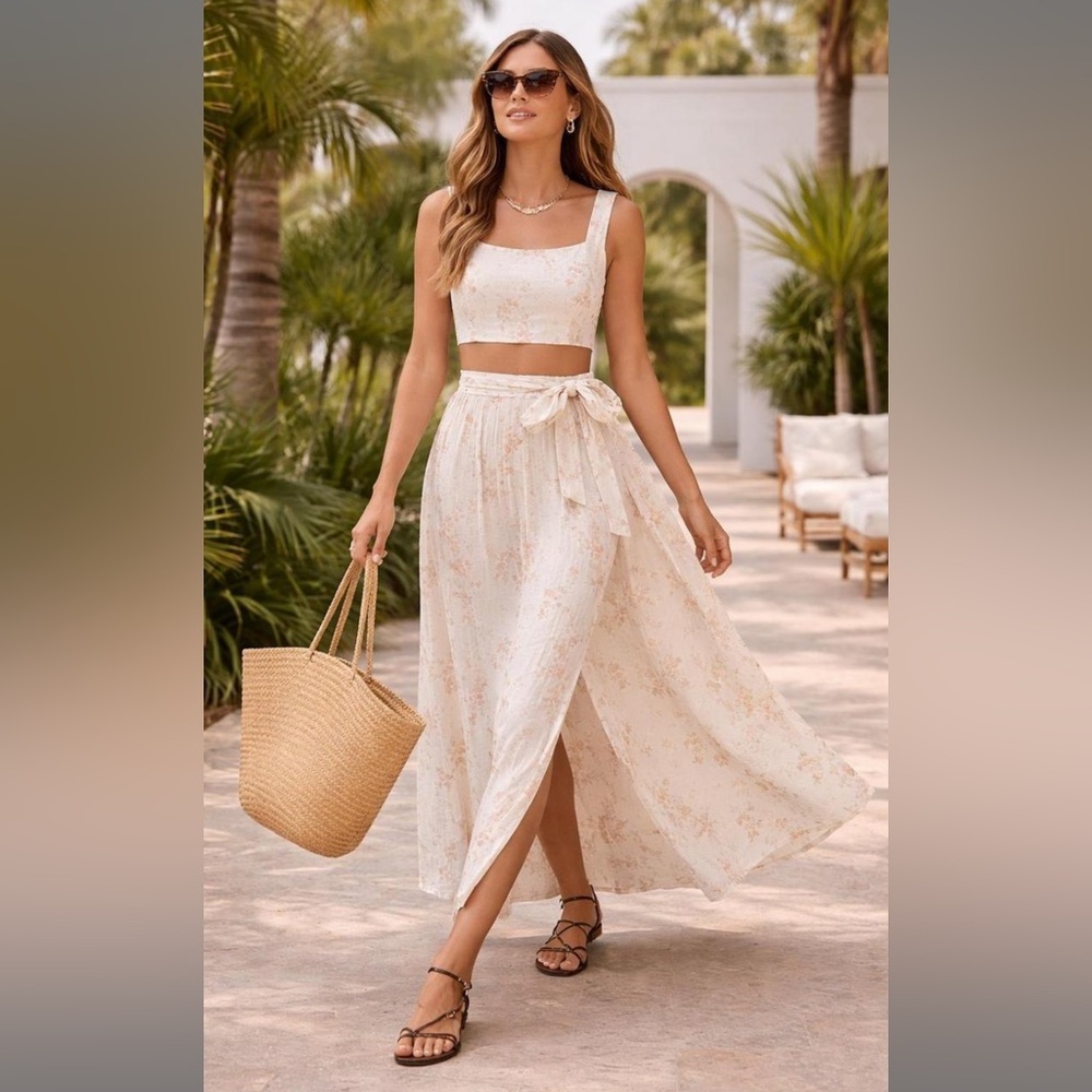 Reformation Palm linen two-piece set size
2 Riso floral resortwear